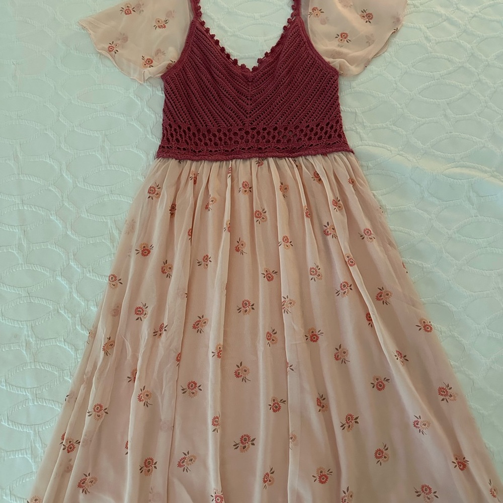 Free People Pink Embellished Sundress